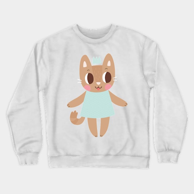 Cute Kitty Charatcer Crewneck Sweatshirt by clairestamper